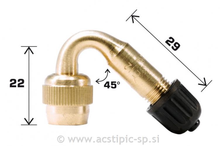 Podaljšek WONDER Ventila Kovinski 45°